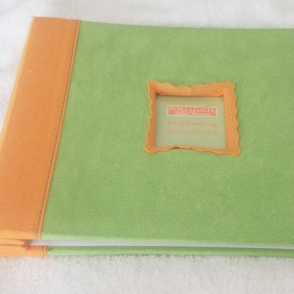 Green and orange scrapbook